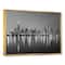 Designart - Chicago Skyline at Night Black and White - Cityscape Framed Canvas Print